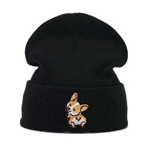 Cute Corgi Embroidered Beanie